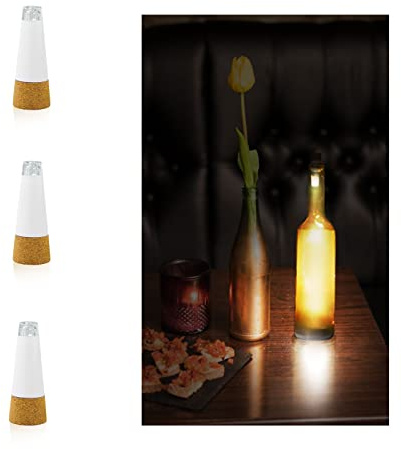 3 Stück USB Kork Flasche Lichter - Wiederaufladbare Weinflasche Licht Mit Kupferdraht Fee Lichter für Party, Hochzeit, Zuhause Tischdekoration