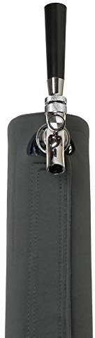 Beer Tower Cooler Insulator - Extra-Thick (4 mm) Neoprene Cover (Dark Grey) For Single-Tap Beer Tower - Extra-Wide (1.2”) Hook-&-Loop Fastener - Fits Towers 3” Wide 12.5” High - BEERGON 1-TAP