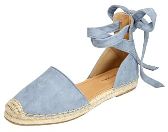 Comfortview Women's The Shayla Flat Espadrille - 8 M, Chambray (Wide Widths Available)