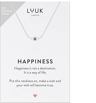 LUUK LIFESTYLE 925 Sterlingsilber Halskette mit Anhänger | Schmuckgeschenk für Freundin, Verlobte, Wasserfest, Hypoallergen, 50cm Verstellbare Kette