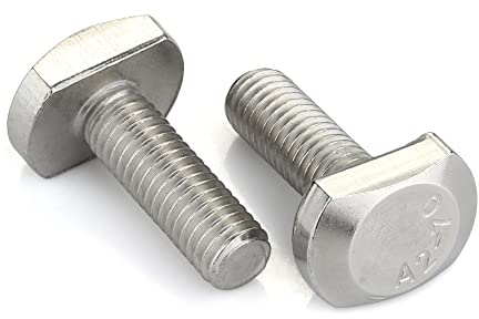 MewuDecor M8 x 25mm T-Slot Drop-in Stud Sliding Bolts T Shape Screws, 304 Stainless Steel 18-8, Full Thread, 20 PCS