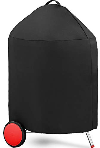AMZBBQ® Premium Grillabdeckung wetterfest - 100% wasserdichte Kugelgrill Abdeckung aus 600D Oxford Gewebe - UV-beständige Grill Abdeckhaube passend für Weber Kugelgrill 57cm