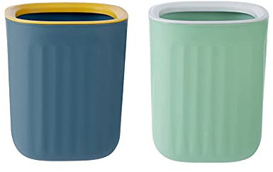 Kytpyi Mini-Mülleimer, Kunststoff, 2 Stück, 15 x 12,5 cm, kleiner Tischmülleimer, Mini-Mülleimer, Küche, kleiner Abfalleimer für Zuhause, Wohnzimmer, Küche, Schlafzimmer, Badezimmer