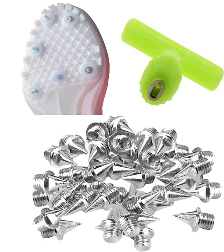 100 Chiodi Atletica 6 mm di Ricambio con Chiave Incl.| Spikes Atletica per Pista | Tacchetti Atletica per Scarpe da Chiodo | Spiedini Scarpe da Ginnastica Atletica