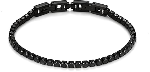 JewelryWe Schmuck Damen Tennis Armband Fußkettchen Edelstahl Zirkonia Tennisarmband Armktte Fußkette abnehmbar Freundschaftsarmband Armreifen für Frauen Mädchen