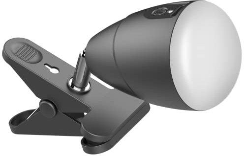 Milpoel Clip on Light, Battery Powered Reading Lamp, 3 Levels Brightness, Clip on Lamp for Bed Clip on Battery Light for Office Reading Outdoor Lighting (5000 mAh)