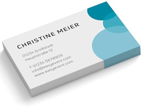 Visitenkarten | 350 g Qualitätsdruck | 1-seitig | Text + Farbe sofort anpassen | 85 x 55 mm | sofort gestalten | Design Bubbles | hochwertig (Cyan, 500 Stück)