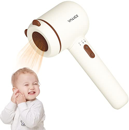 Kabelloser Föhn für Baby, Klein Haartrockner für Kleinkinder, wiederaufladbarer Mini Haartrockner für Baby Popo Haut mit 3 Geschwindigkeitsstufen, 0-3 Jahre geeignet (Khaki)
