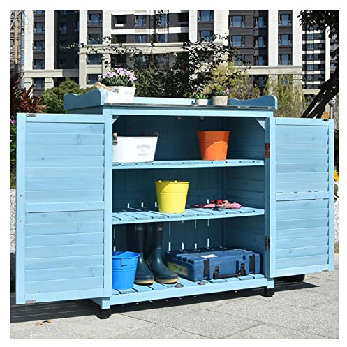 Cobertizos De Jardín, Armarios De Herramientas, Cobertizos Verticales Al Aire Libre con Armarios, Patios Traseros, Garajes Y Organizadores De Jardines (Color : Azul, S : 87x45x95cm)