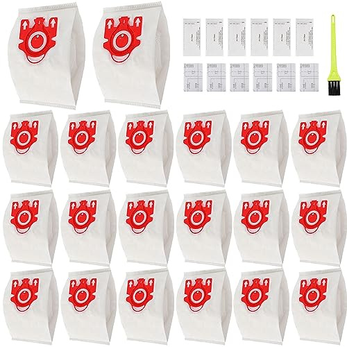 20 Packs 3D Airclean FJM Vacuum Cleaner Bags Replacement for Miele Compact C1 Vacuum Bags,Compact C1,C2,S6000-S6999,S4000-S4999,S700,S500-S578 Vacuum with 6 Motor Protection Filters,6 AirClean Filter