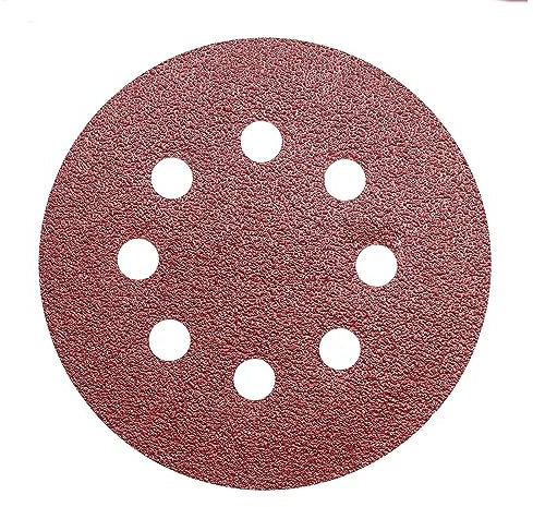 Secwell 20 Pezzi Dischi Abrasivi 180mm Carta Abrasivi a 8 Fori Rotondi di Carta Vetro Abrasiva Grana 80
