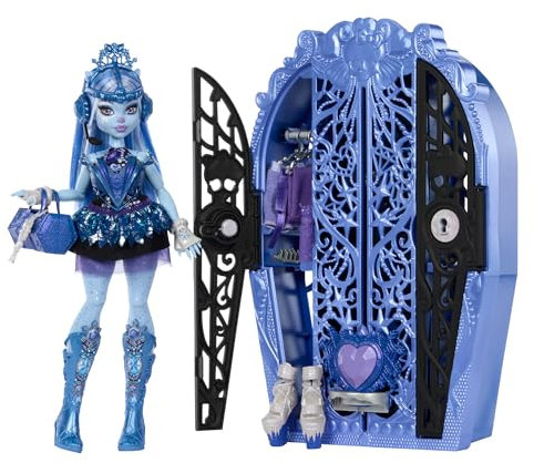 Monster High Skulltimate Secrets Puppen- und Accessoire-Set, Monster Mysteries Abbey Bominable mit Kleiderschrank und mehr als 19 Überraschungen inklusive Kleidung, HXH87