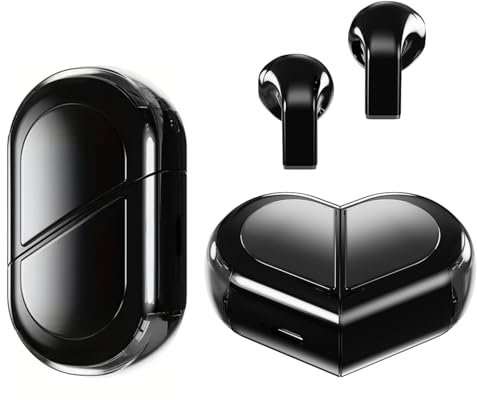 Ttbesmi Heart Wireless Earbuds for Girls Kids, Cute Small Mini Tiny Invisible Earbuds Wireless Bluetooth for Small Ears Canals Women Rose Gold Kawai Blue Tooth Ear Buds for iPhone Android