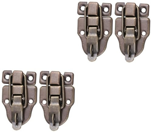 OSALADI 4pcs Quality Material Key Lock Box Iron Latch Hook Locks Vintage Wooden for Jewelry Box