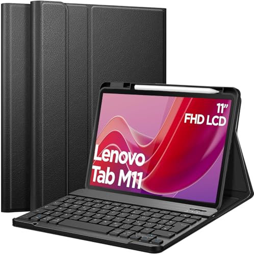 APASILU Tastatur Hülle für Lenovo Tab M11 11 Zoll TB330FU/TB330XU 2024, Slim Schutzhülle mit Magnetisch Abnehmbare Kabellose Deutsches QWERTZ Tastatur (M11)
