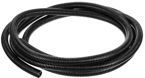 sourcing map 1/2 Inch x 10 Ft Split Wire Loom Tubing, Guard Convoluted Flex, Protective Split Cable Conduit, Flexible Wire Protector Tubing, Electrical Cord Cover,Black
