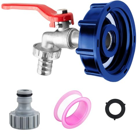 XCDMJ 3/4 Leakproof Brass IBC Tank Fittings IBC Tank Adapter IBC Tank Valve for S60x6 Water Storage Tank Tap Tank Garden Hose Connector Replace Valve Fitting Parts