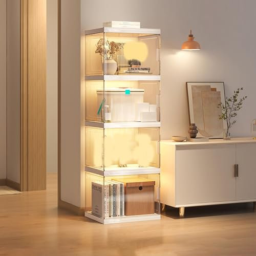 Glasvitrine für Sammlerstücke, Eckschrank mit Acrylglastür, Aufbewahrungsregale für China-Bücher, Acryl-Vitrine (40 x 32 x 124 cm)