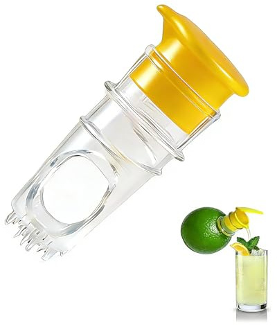 ZIJANG Zitruspresse Manuell, Stabile Handpresse aus ABS-Kunststoff für Zitrone, Orange, Limette & Grapefruit, Inkl. Filter für Kernlosen Saft & Einfacher Reinigung (Gelb)