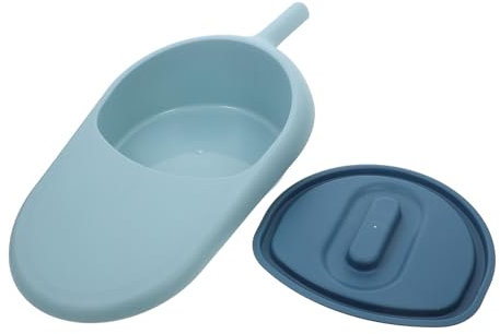 COLLBATH Bassin de Lit Portable pour Soins Lit et Usage Confortable avec Couvercle Anti-déversement Design Simple en Pp pour Personnes Âgées et Femmes Enceintes