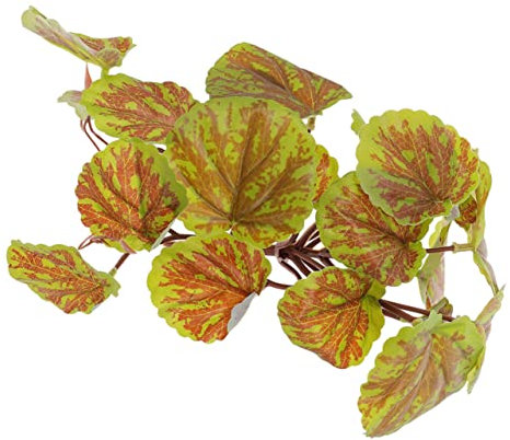 COLLBATH Base de Pendentif de Plante Réaliste pour La Décoration d'un Aquarium de Reptiles Feuille de Poirier Verte