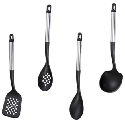 Cabilock Ensemble De Spatules Et Cuillères Ergonomiques - Kit De 4 Ustensiles De Cuisine Spatules En Nylon Antiadhésives Fixation Murale Pour Plus De Commodité