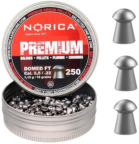 Lata de balines NORICA Domed FT 5.5 mm/ .22 [Lata 250 perdigones]