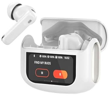 Thunelec Touchscreen Bluetooth Kopfhörer, In Ear Kopfhörer Kabellos Bluetooth 5.4 mit ANC+ENC Noise Cancelling Mic, 48Std Immersiver Tiefer Bass Earbuds mit 5 EQ-Modi, IP7 Wasserdicht Ohrhörer Weiß