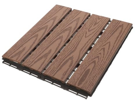 NUOBESTY Terrassenfliesen Außendielen Wpc Klickfliesen 30x30cm Wetterfest Rutschfest Balkonbodenbelag für Garten Terrasse