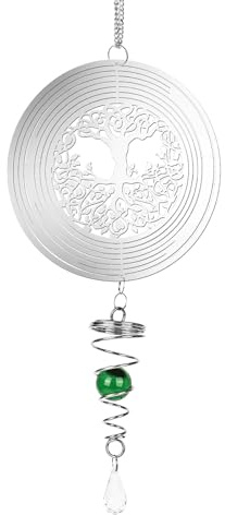 3D Hängender Windspinner Vogelschreck 20cm Vogelabwehr Edelstahl Windspiel Regenbogen Leicht Drehendes Kinetic Windmobile Metallkunst kinetische Dekor Fenster und Garten (15cm)