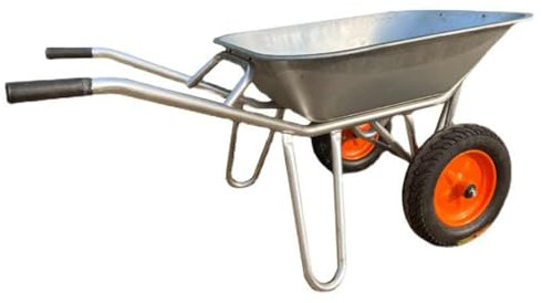 Cadeaux de la fête des pères brouette， Chariot de Jardin en métal épais à Deux Roues, Chariot de Chantier/d'agriculture