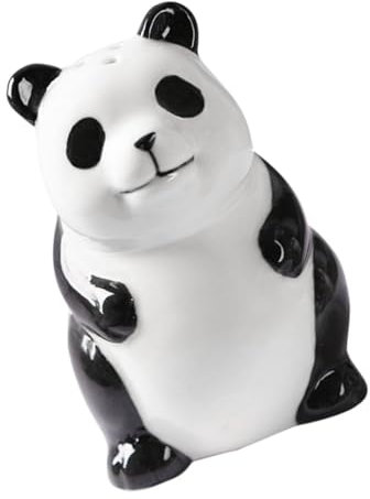 Amosfun Bonita botella de condimento de cerámica con diseño de panda, elegante salero y pimentero para utensilios de cocina para el hogar, restaurante, diseño compacto, excelente sellado