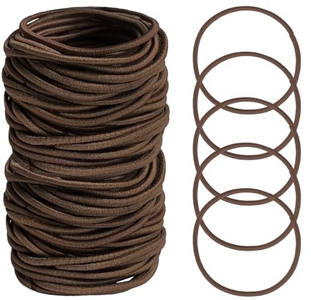 120 PCS Elastic Hair Bands, 2mm Hair Ties Elastic Bobbles Hairbands | Ponytail Holders No Metal Gentle Hair Bands for Women Girls Kids (Dark Brown)