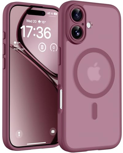 TOCOL for iPhone 17 Case, Compatible with MagSafe, Plum | Full Camera Protection, Built-in Magnets, 15FT Military-Grade Shockproof Thin Slim Translucent Matte Phone Cover