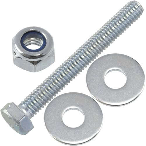 AERZETIX - Juego de 25 tornillos de cabeza hexagonal M6x50 mm + 50 arandelas anchas + 25 tuercas hexagonales autoblocantes M6 | Para proyectos domésticos, renovación y reparación ligera | en acero