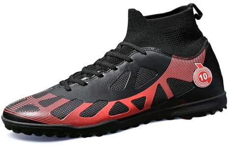 Sneaker da uomo, scarpe sportive, scarpe da corsa, tacchetti per allenamento, gioco su terreni duri con suola esterna in gomma resistente, Nero , 37 EU Stretta