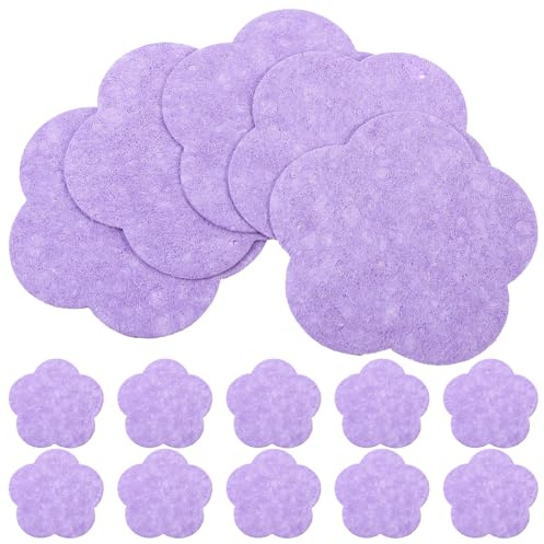 FRCOLOR Esponjas Exfoliantes Faciales Portátiles de Pulpa de Madera 50 en Diseño Comprimido y Forma de Flor para Limpieza Facial en Casa y Viajes