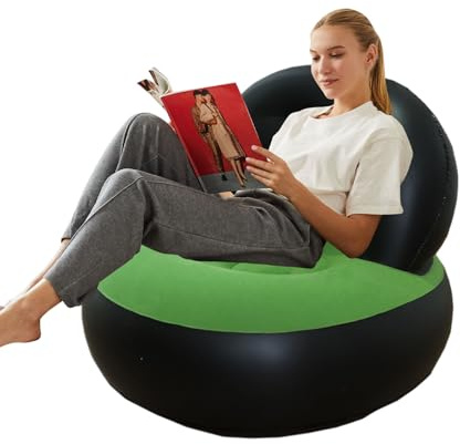 Genérico Uppblåsbar soffa - PVC, 35,43 x 35,43 x 28,35 tum uppblåsbar stol, vattentät komfort, bärbar luftsoffa, lätt att rengöra, uppblåsbar fåtölj för camping, uteplats, avkoppling i