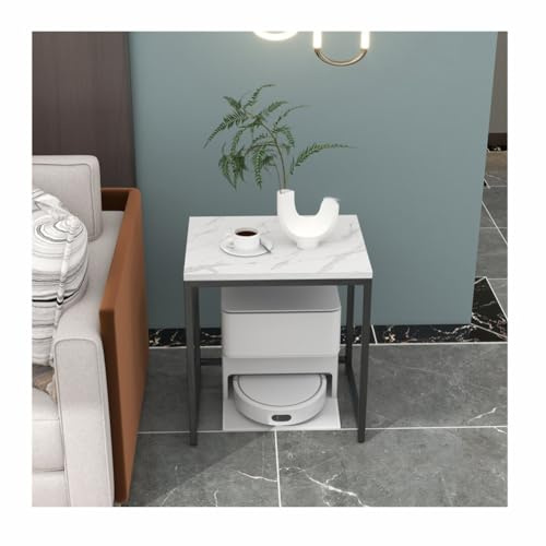 zktoermn Soporte Moderno para Robot Aspirador, mesita de Noche para el hogar, fácil Cambio de Agua, Mueble Auxiliar con Almacenamiento para Hotel, apartamento u Oficina.(Black,50x40x80cm)
