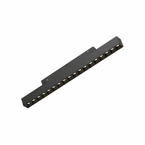 Braytron 48V LED Magnet Schienenleuchte Linear 3CCT 3000K–6000K, CRI≥90, 24° Spot, Aluminium Schwarz, Magnet Track Light für 48V Schienensystem, Wohnraum, Büro, Retail (18 W flach)