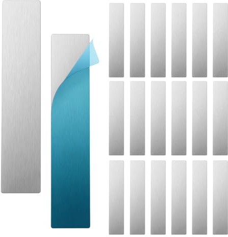 Metallremsor 20-delars rektangulära självhäftande | Självhäftande metallremsor för icke-stålventiler För Ventilation Vägg Skåp Köksdörr Projekt Hemma Verkstad Garage
