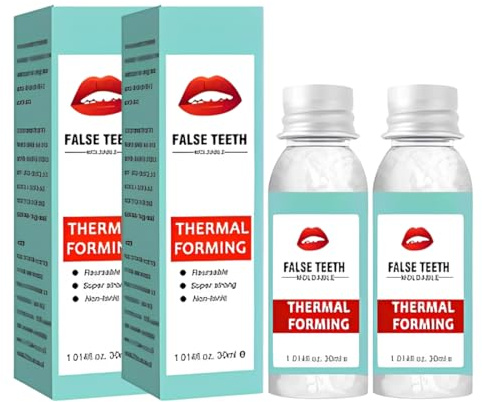 2 piezas protesis dental, perlas de reparación dental para la fijación temporal de empastes de dientes faltantes y rotos, reparación dental temporal, dientes postizos moldeables 30G(A)