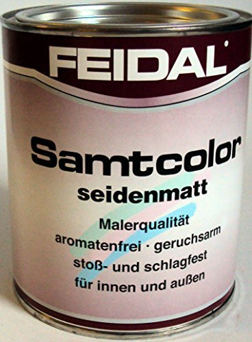 Feidal Alkydharzlack/Buntlack Samtcolor/auf Lösemittelbasis, für Innen und Außen, Anthrazitgrau Ral 7016 seidenmatt / 0,75 L