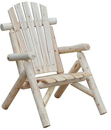 Outsunny Adirondack Stuhl wetterfest Adirondack Chair aus Holz Outdoor Gartenstuhl mit Hoher Rückenlehne und Armlehnen Balkonstuhl Gartensessel für Garten, Terrasse Balkon 83 x 68 x 101 cm Natur