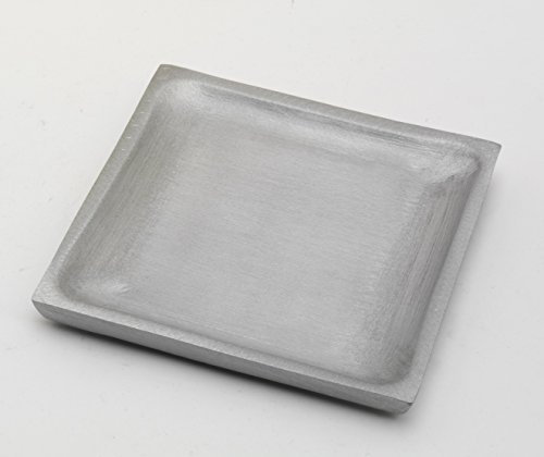 Kerzenteller Quadrat Alu Silber matt 9 x 9 cm für Kerzen, Dekoteller