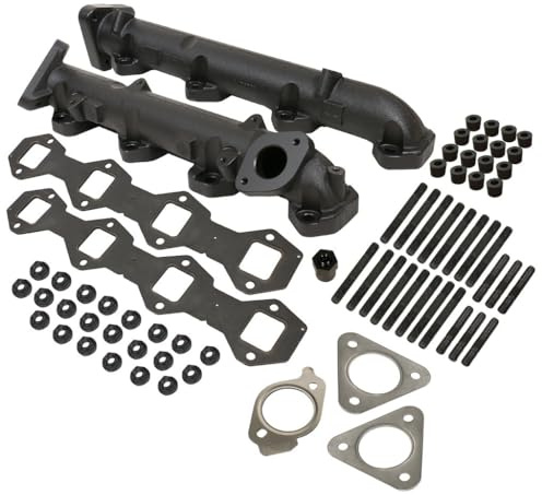 BD Diesel 1043007 Exhaust Manifold Kit Incl. Manifold/Cross Over Tube/EGR Port High Temp Black Coated Exhaust Manifold Kit