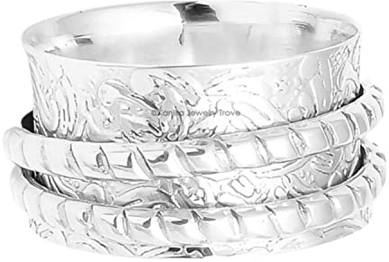 Spinner Ring für Damen und Herren, 925 Sterling Silber Ring für Herren, Angst Ring, Statement Worry Ring, Meditationsring