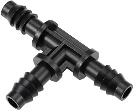 sourcing map Barb Drip Tee Pipe Connector 8mm Inner Diameter Hose Fitting for Garden Agricultural Irrigation System, Plastic 15pcs