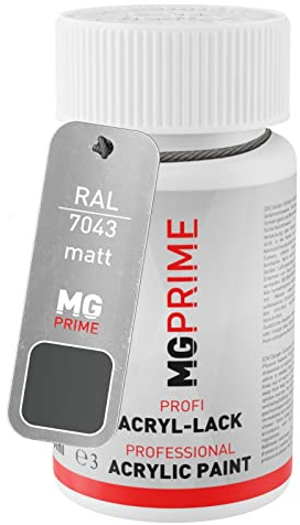 MG PRIME RAL 7043 Grigio traffico B/Traffic grey B opaco Stilo di ritocco da 50 ml ad asciugatura rapida