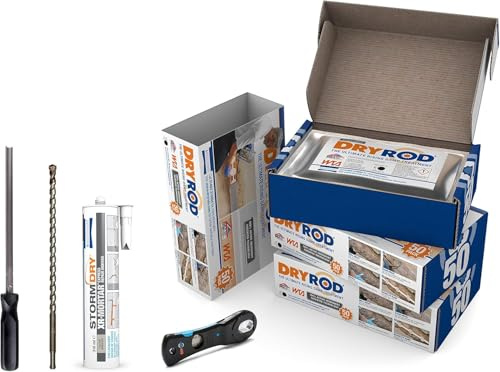 Dryrod Horizontalsperre Kits (18 m) - Horizontalperre Sticks für Wände | Horizontalsperre Stäbchen gegen aufsteigende Feuchtigkeit im Mauerwerk - WTA & BBA zertifiziert, keine Materialverschwendung